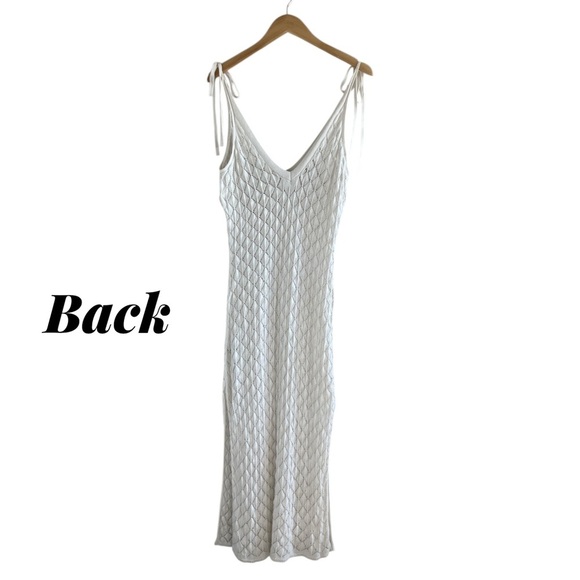 Abercrombie & Fitch Crochet Midi Dress Coverup Cream Beach Vacation Med - Picture 3 of 11